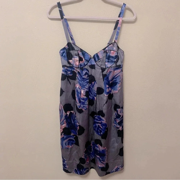 Rebecca Taylor Floral Print Silk Bustier Dress Size 0 NWT New - Picture 1 of 12
